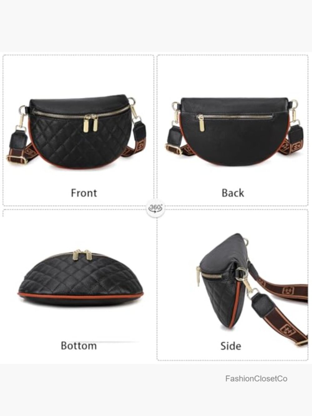 Genuine Leather Crossbody Sling Bag Fanny Pack Anti Theft Travel Purse - Picture 6 of 7